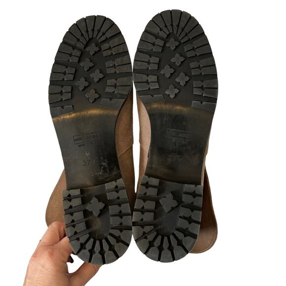 Marc Jacobs Tan Suede Chunky Chain Lug Sole Boots 37.5 - Picture 11 of 15